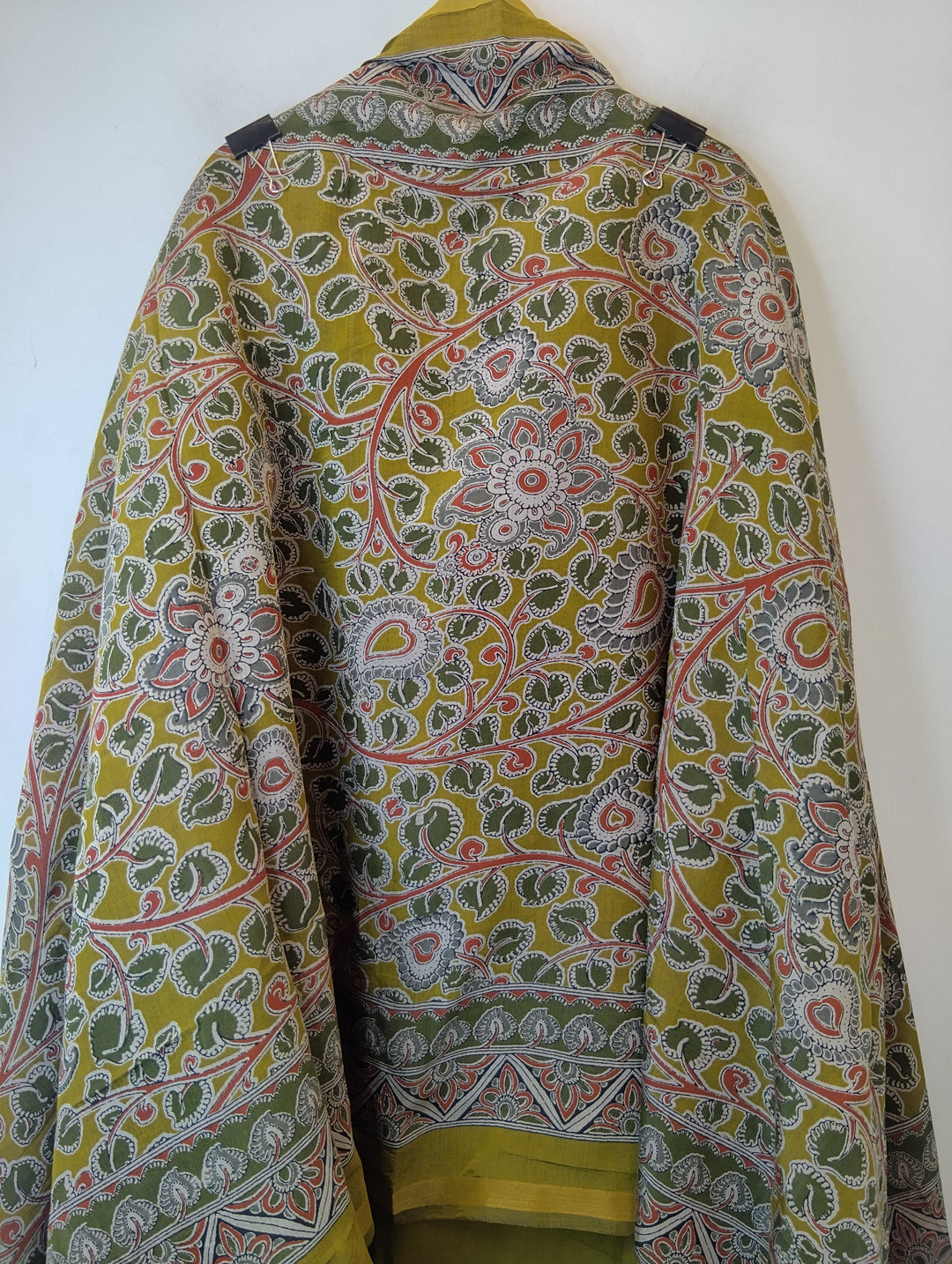 Yellow Maheshwari Printed Unstitched Suit Set