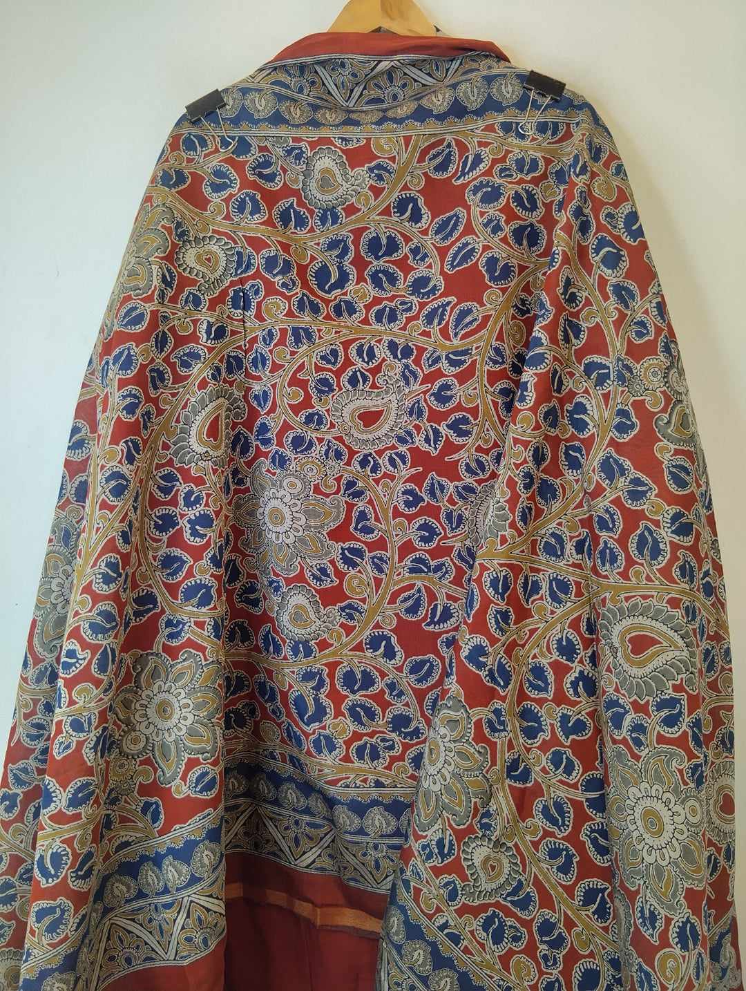 Rust Maheshwari Printed Unstitched Suit Set