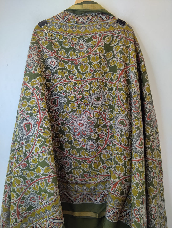 Green Maheshwari Printed Unstitched Suit Set