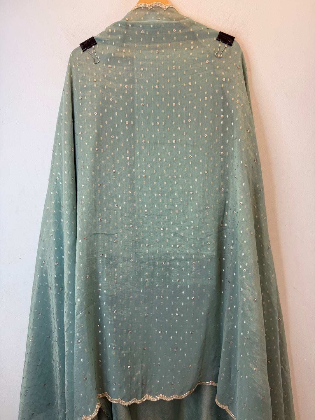 Zayelle – Green Tissue Burberry Pearl Sequin Suit