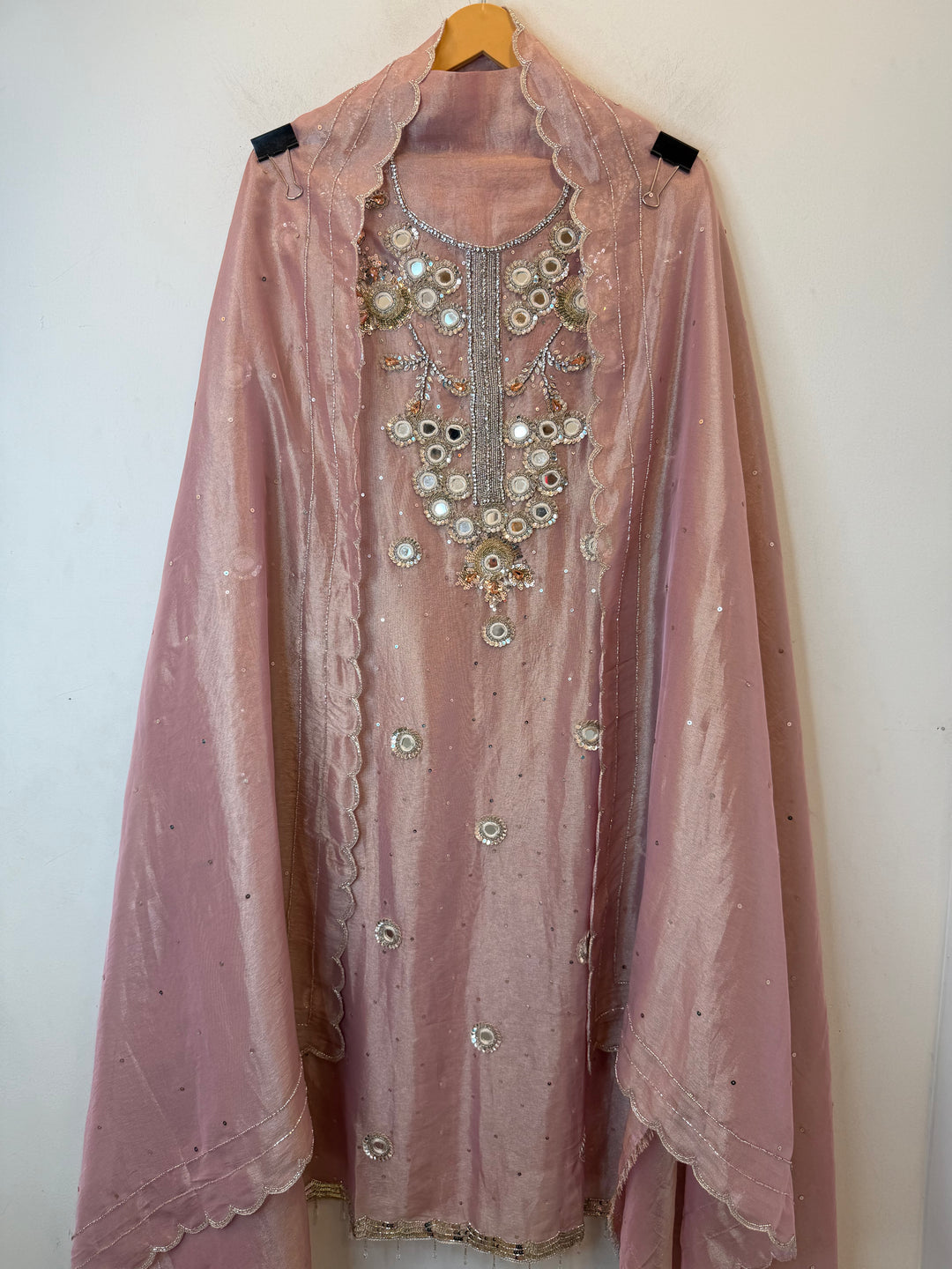 Mirvelle – Pink Tissue Mirror Sequin Suit