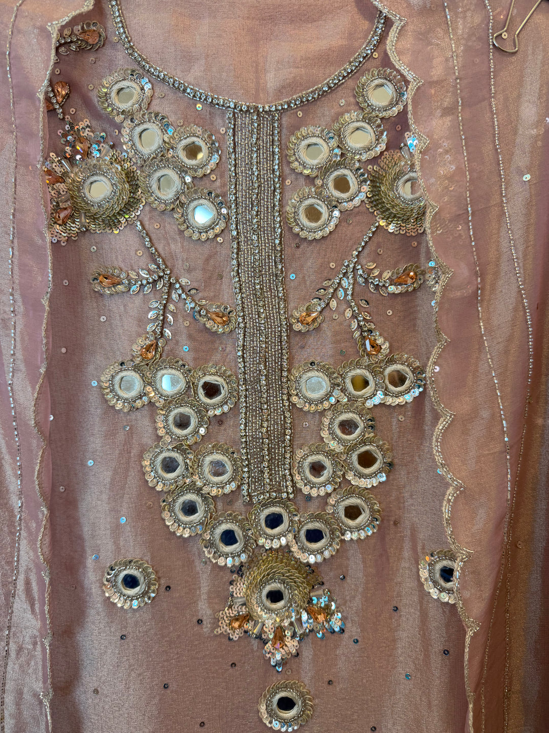 Mirvelle – Pink Tissue Mirror Sequin Suit