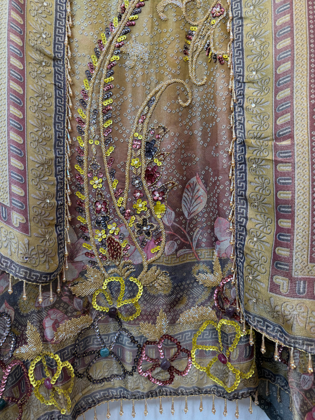 Ziyana – Tissue Burberry Digital Handwork Suit