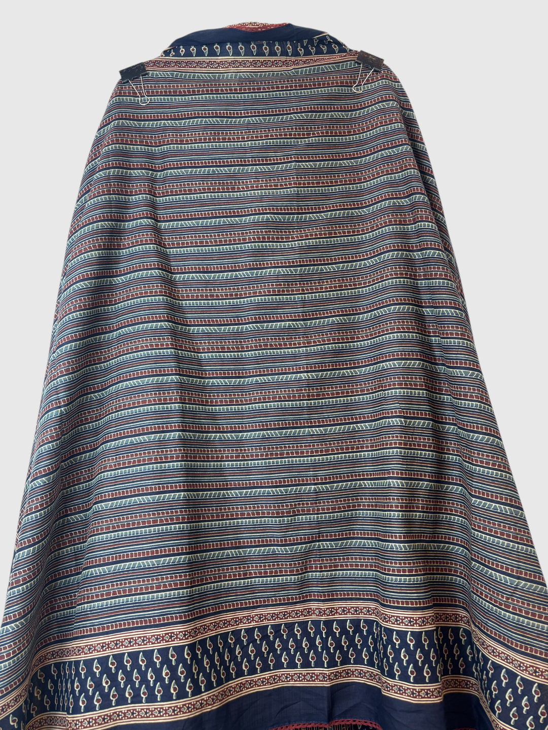 Zivara – Blue Ajrakh Print Pure Cotton Handwork Unstitched Suit