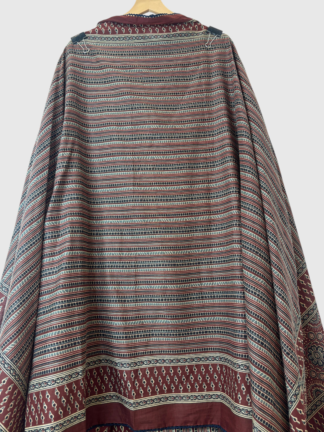 Zivara – Maroon Ajrakh Print Pure Cotton Handwork Unstitched Suit