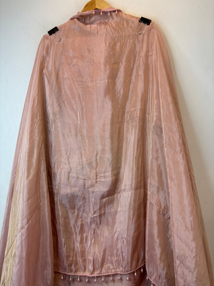 Zivara – Peach Tissue Embellished Unstitched Suit