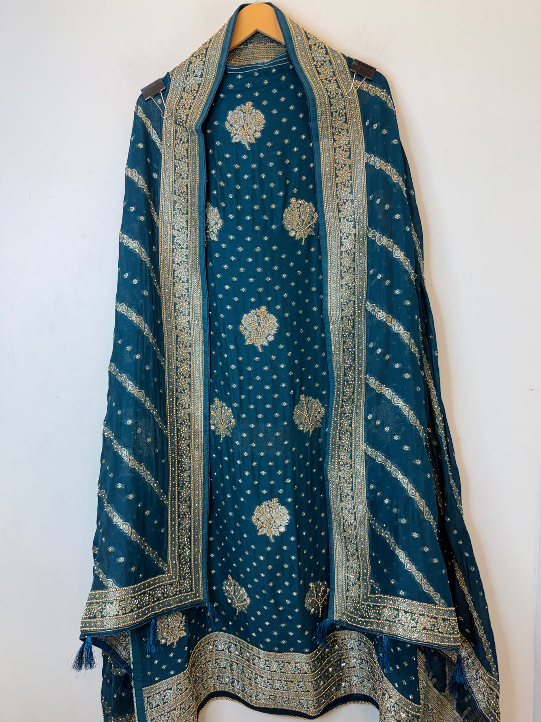 Zehvika – Blue Khadi Georgette Banarasi Suit