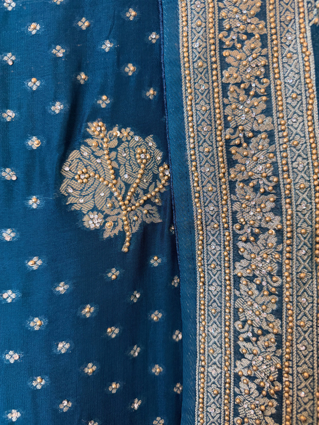 Zehvika – Blue Khadi Georgette Banarasi Suit