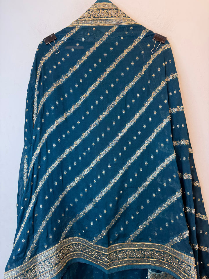 Zehvika – Blue Khadi Georgette Banarasi Suit