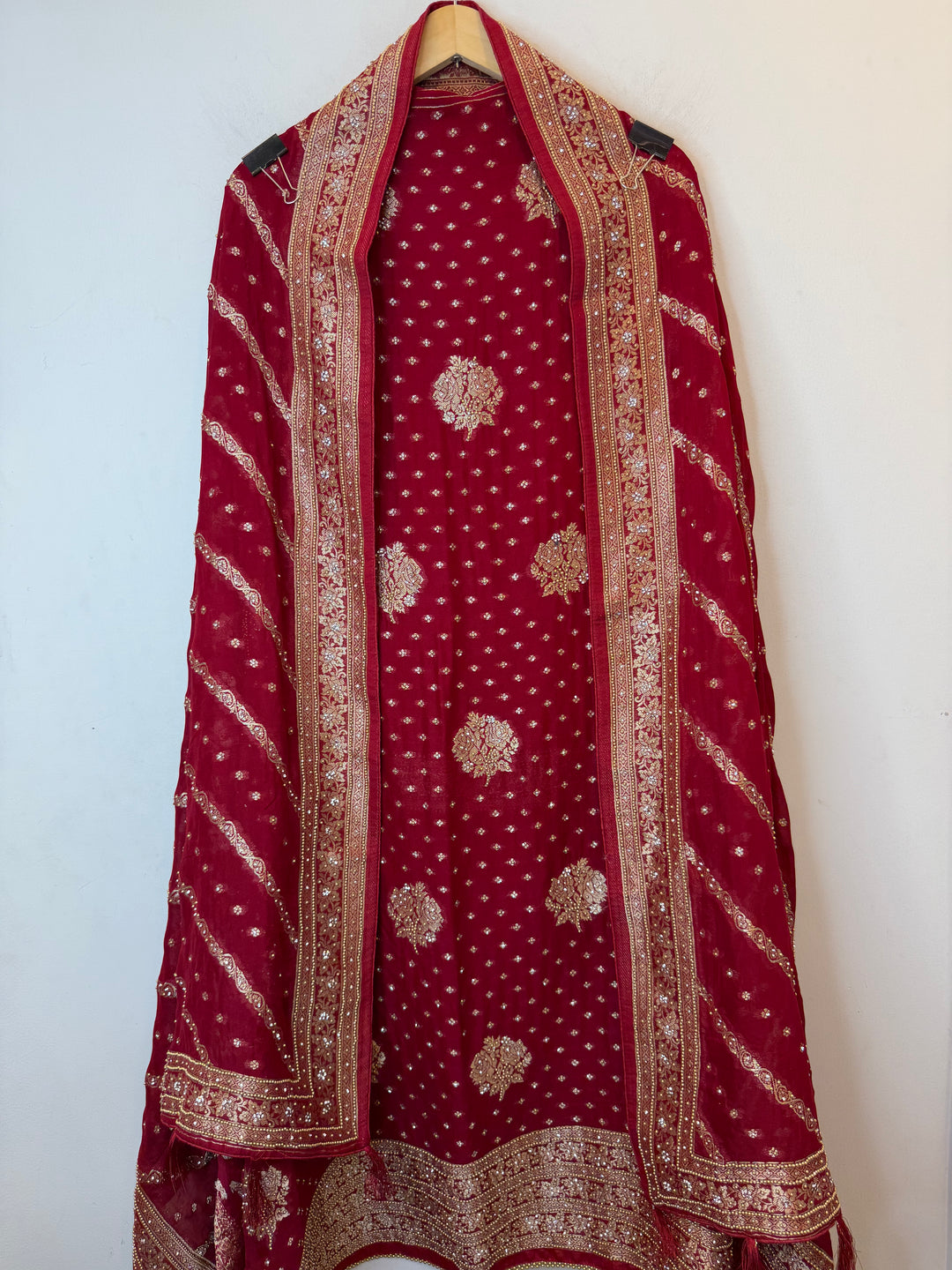 Zehvika – Maroon Khadi Georgette Banarasi Suit