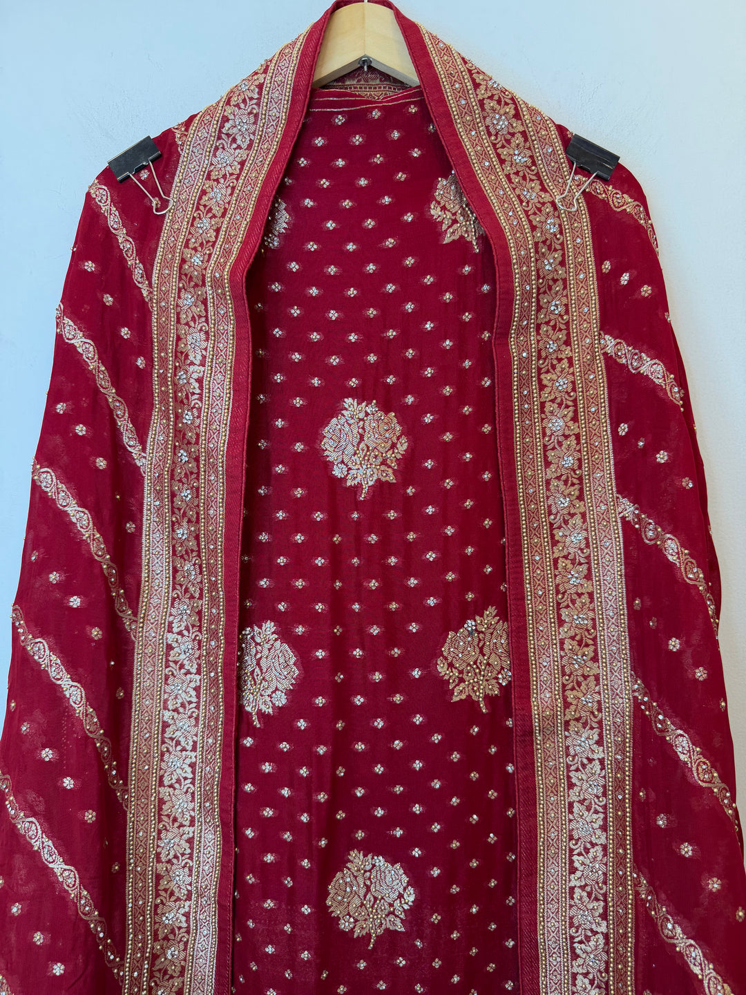 Zehvika – Maroon Khadi Georgette Banarasi Suit