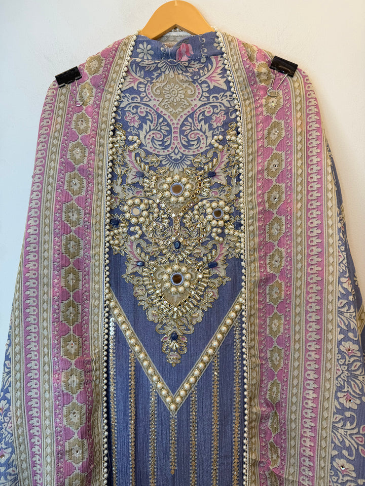 Zarielle – Crushed Tissue Kundan Mirror Suit