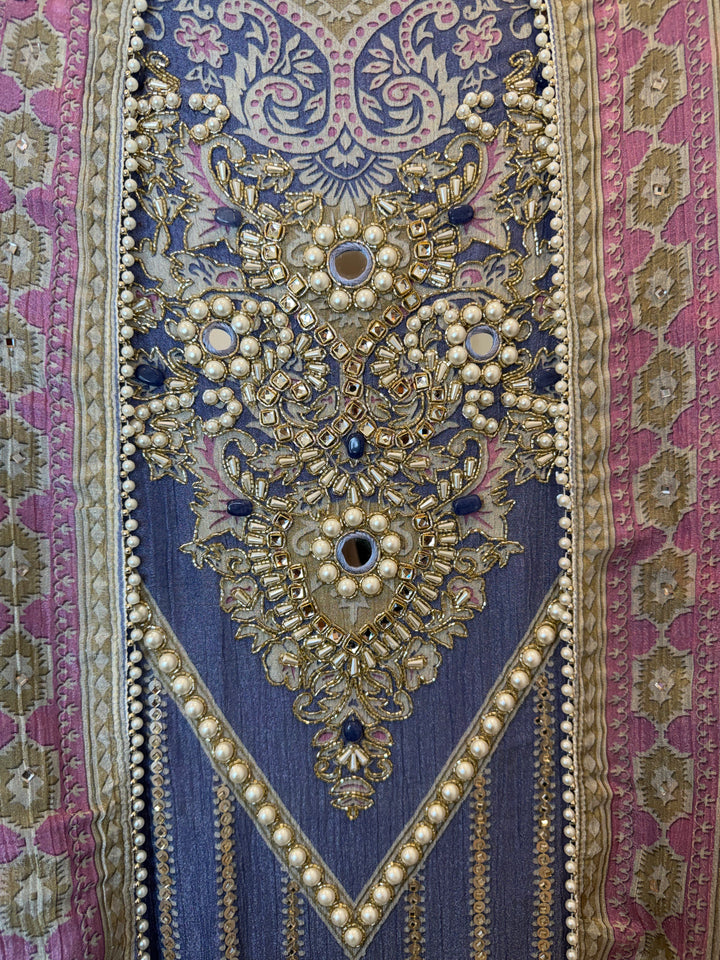 Zarielle – Crushed Tissue Kundan Mirror Suit