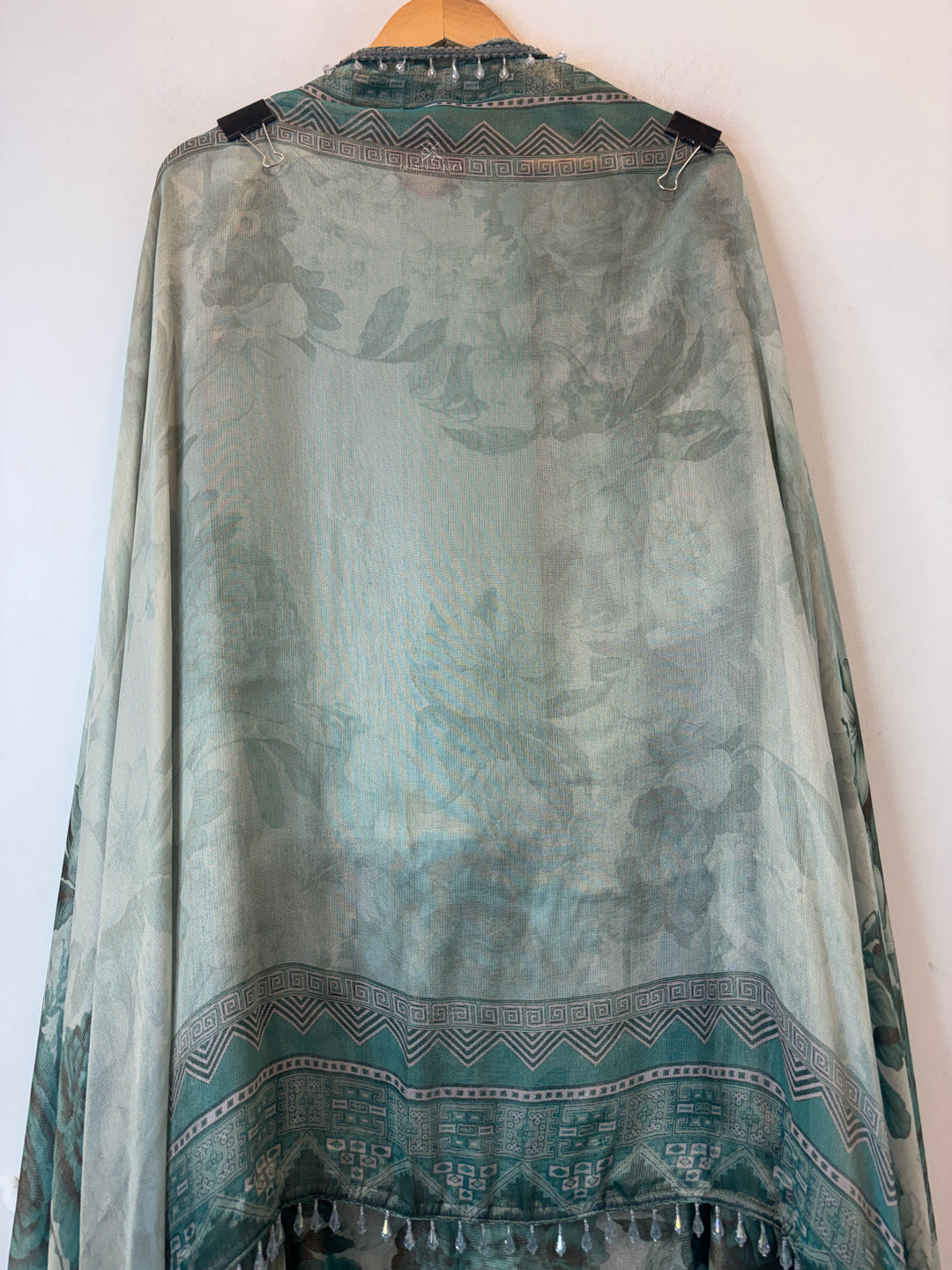 Blue Digital Printed Tissue Burberry Handwork Unstitched Suit
