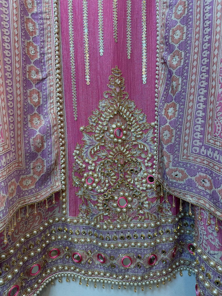 Zarielle – Crushed Tissue Kundan Mirror Suit