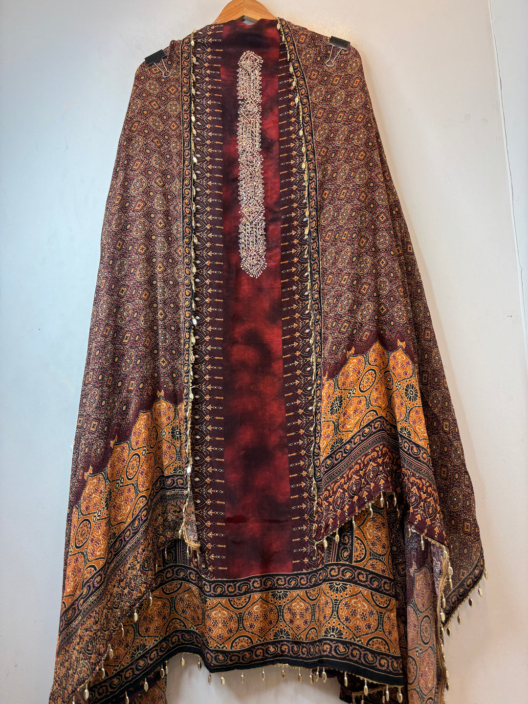 Ajrakh Elegance Silk Organza Unstitched Suit