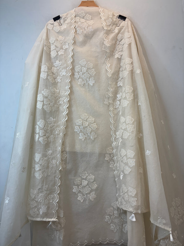 Chanderi Embroidered Appliqué Unstitched Suit DBPX01