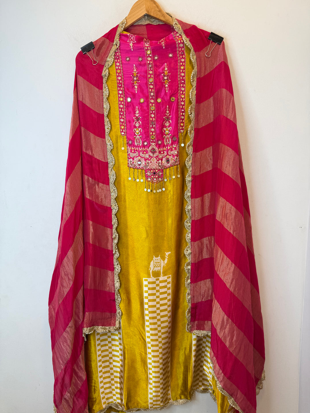 Ruveena – Ghazi Silk Mirror Handwork Suit
