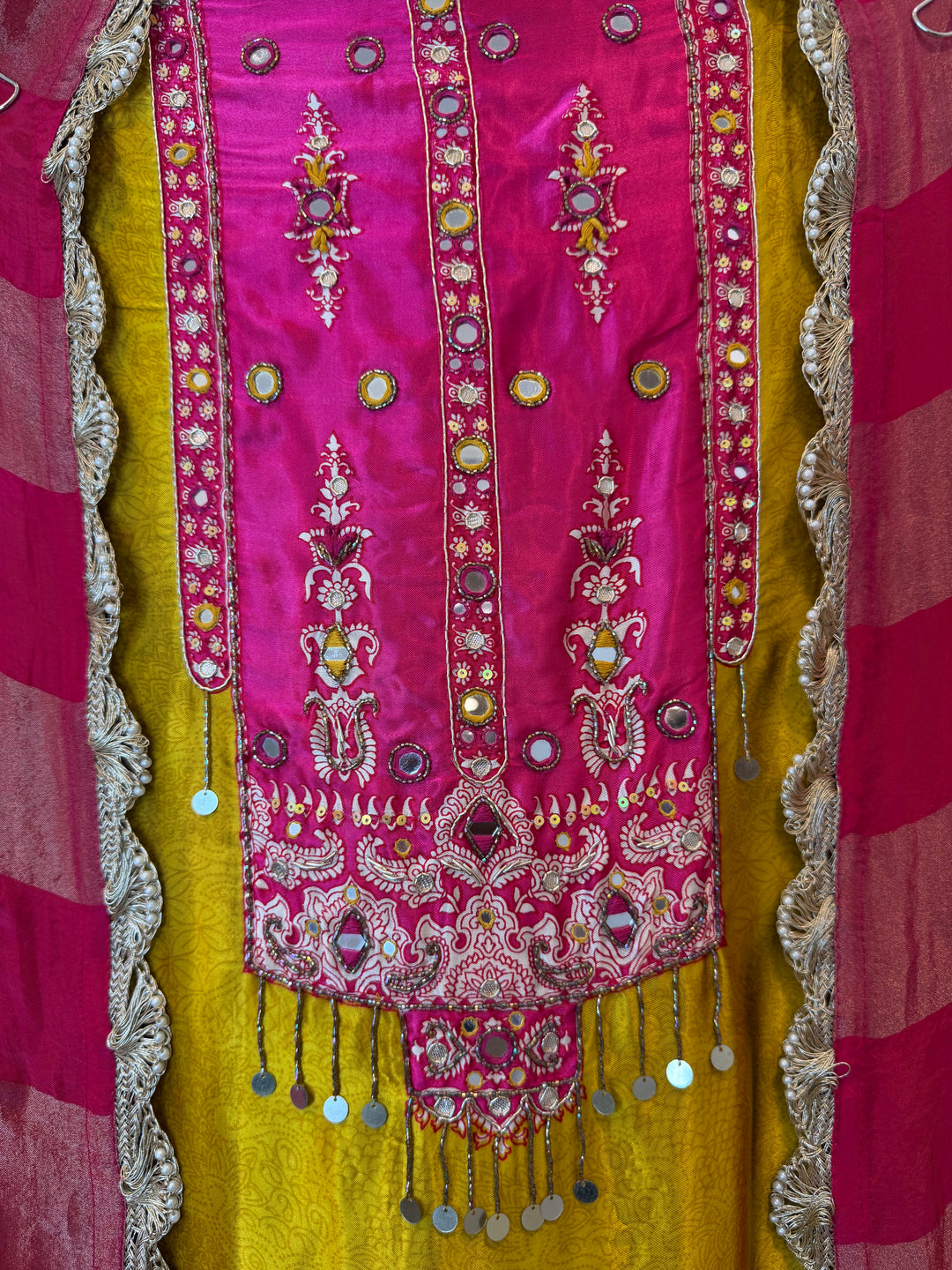Ruveena – Ghazi Silk Mirror Handwork Suit