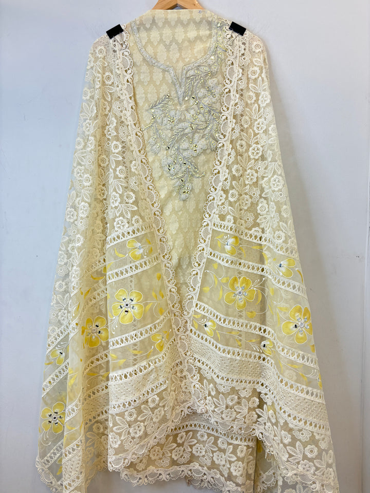 Noor-E-Haya – Mul Cotton Suit with Mirror Work