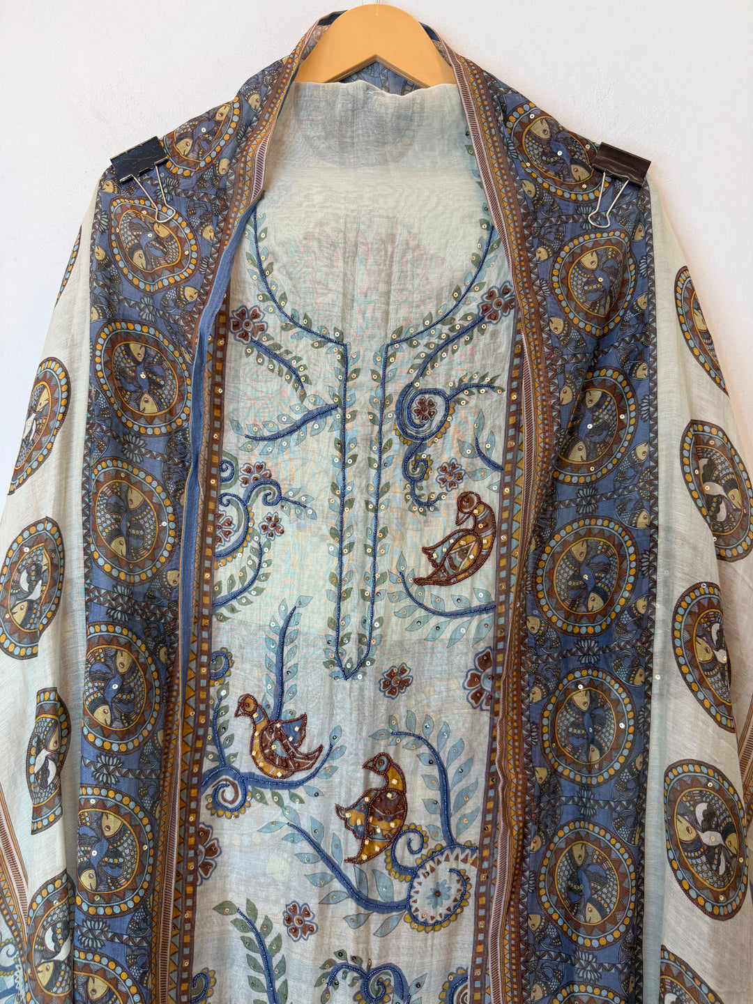 Mireza – Mul Cotton Beaded Print Suit