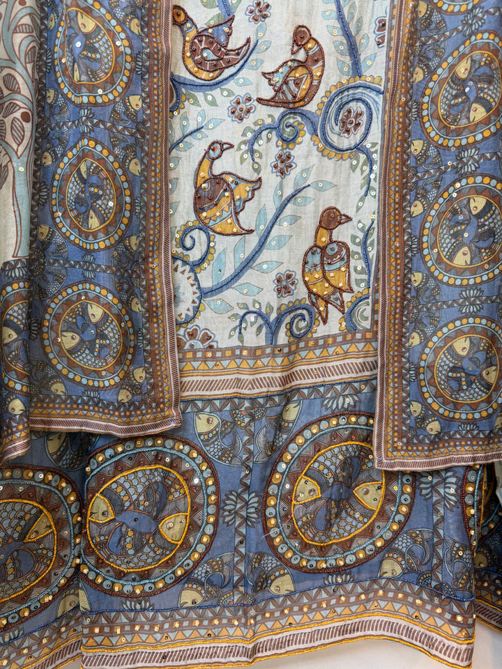 Mireza – Mul Cotton Beaded Print Suit