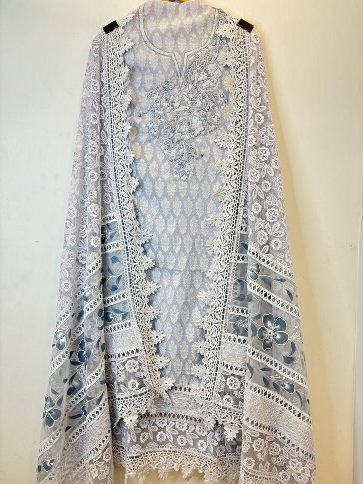 Noor-E-Haya – Mul Cotton Suit with Mirror Work