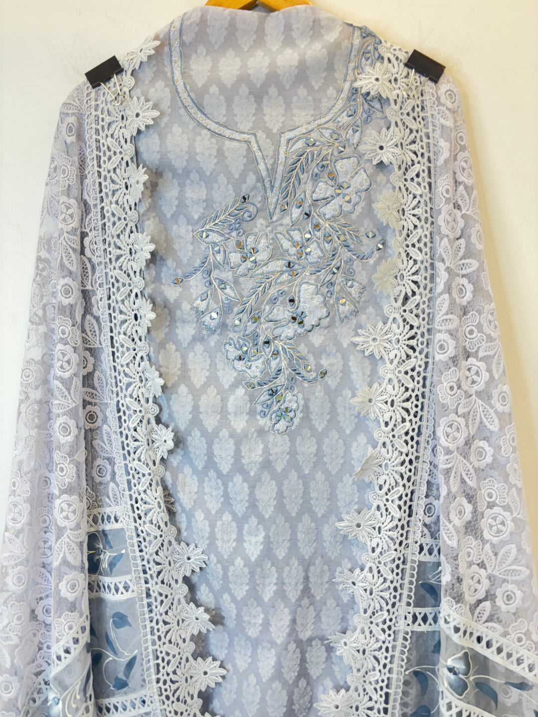 Noor-E-Haya – Mul Cotton Suit with Mirror Work