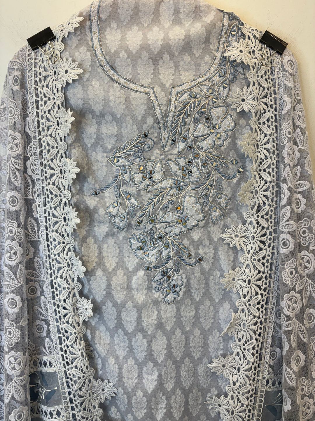 Noor-E-Haya – Mul Cotton Suit with Mirror Work