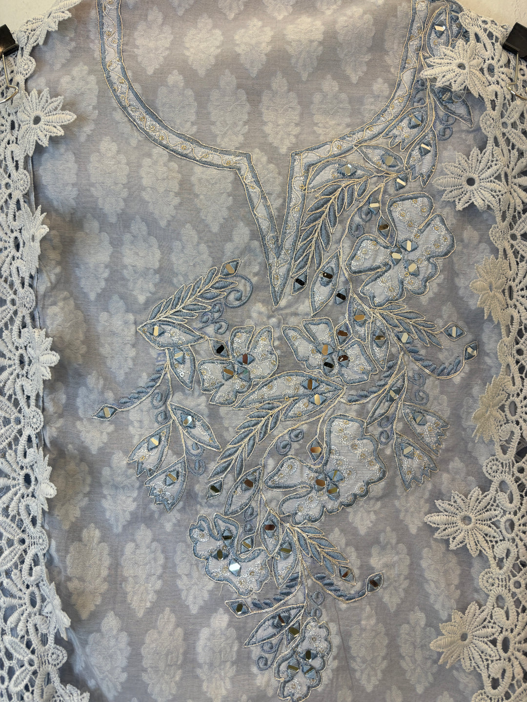 Noor-E-Haya – Mul Cotton Suit with Mirror Work