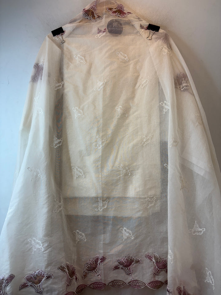 Mul Chanderi Embroidered Tissue Appliqué Unstitched Suit DBPR5
