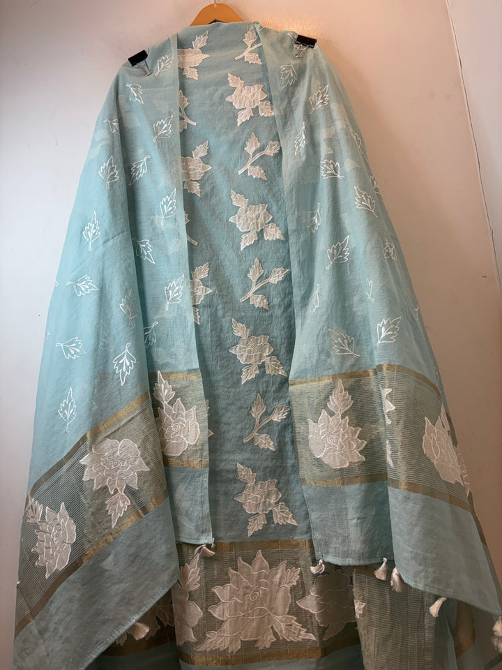 Chanderi Embroidered Appliqué Unstitched Suit DBPG02