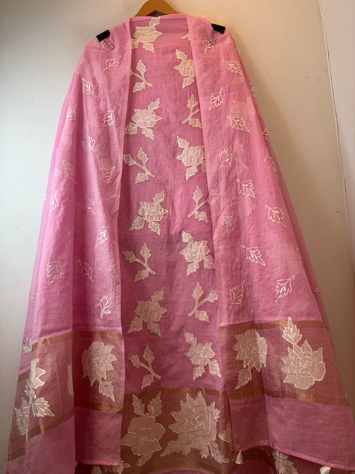 Chanderi Embroidered Appliqué Unstitched Suit DBPG03