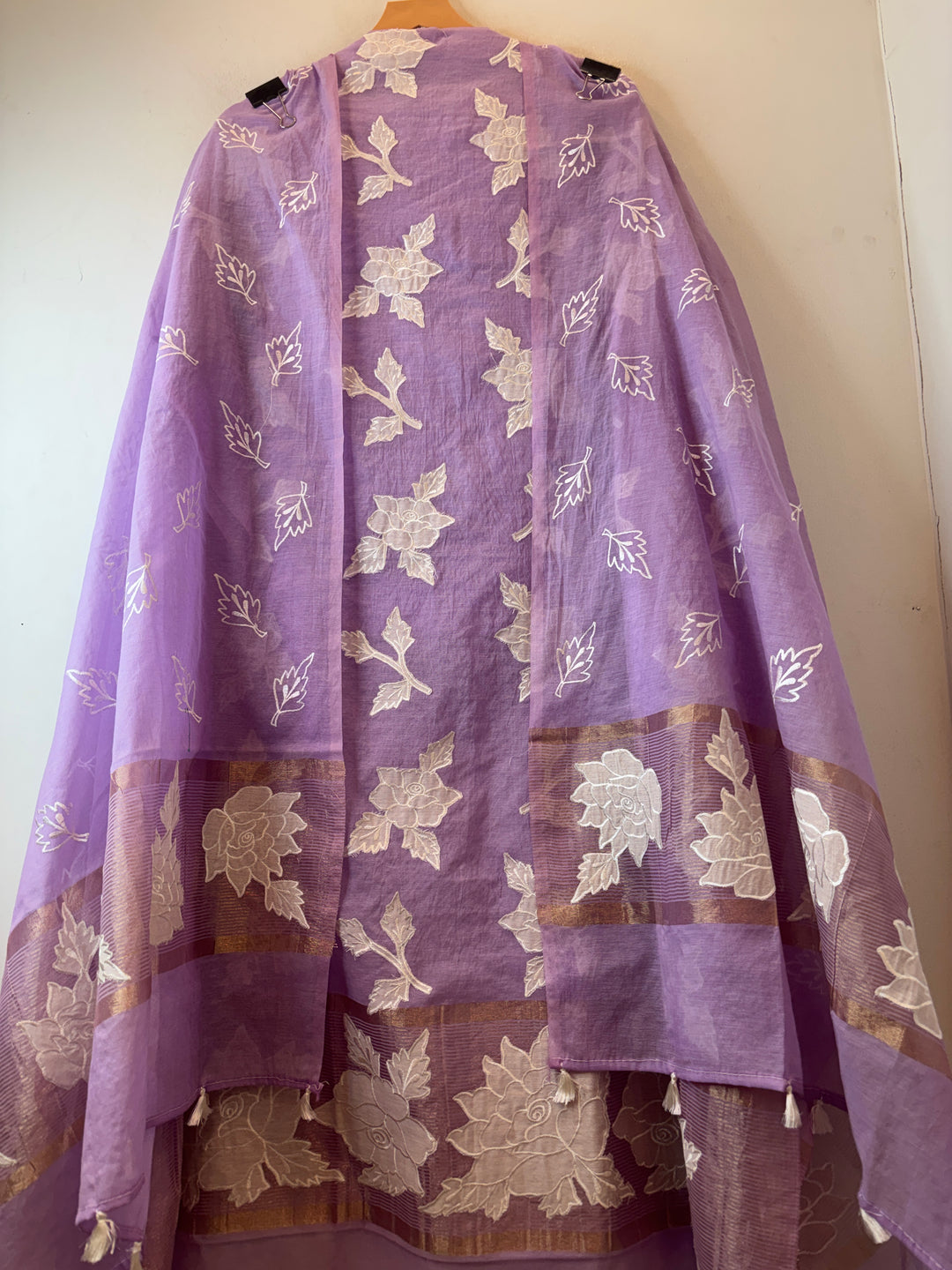Chanderi Embroidered Appliqué Unstitched Suit DBPG01