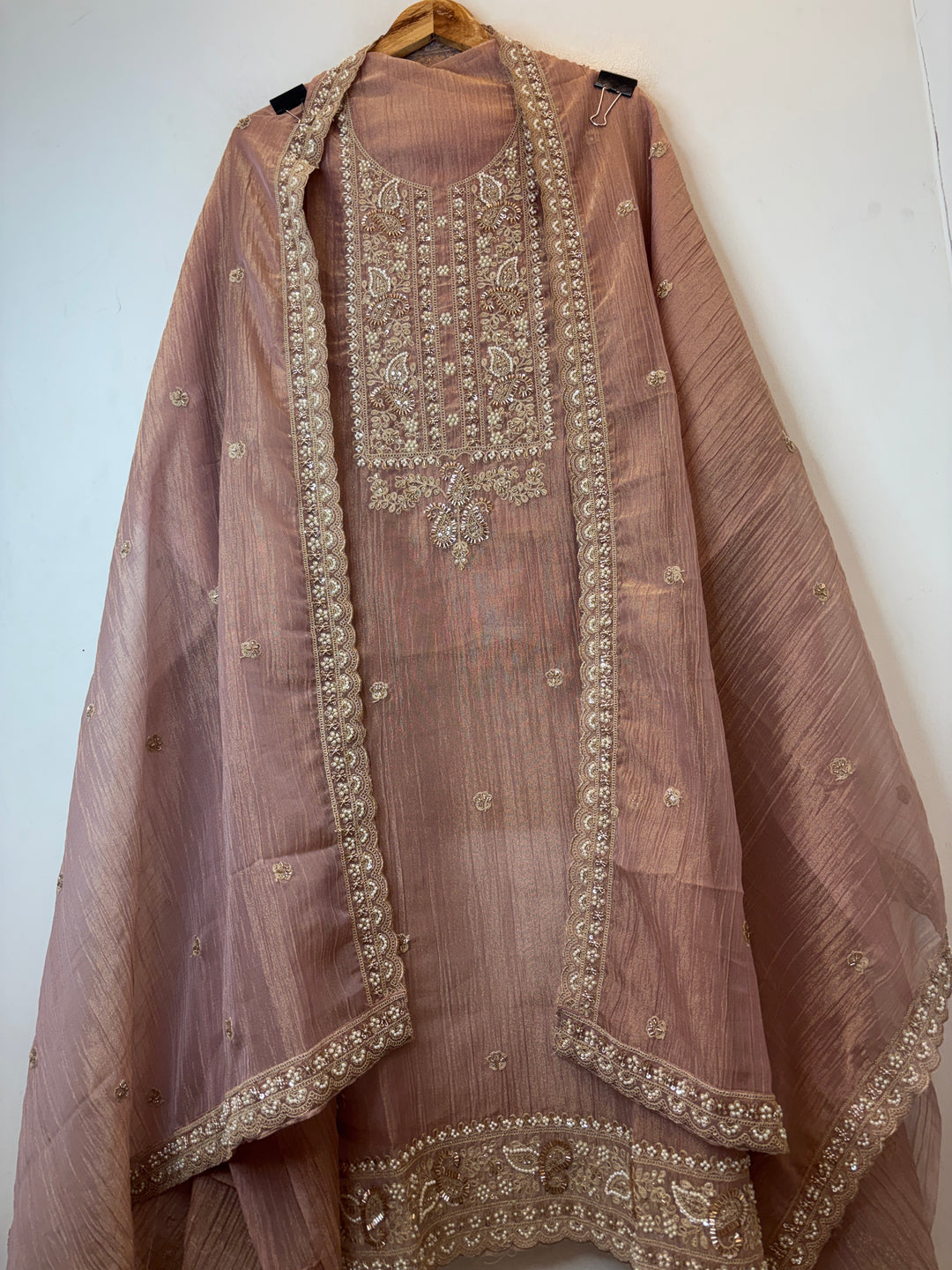 Crush Tissue Embellished Unstitched Suit DBPT02