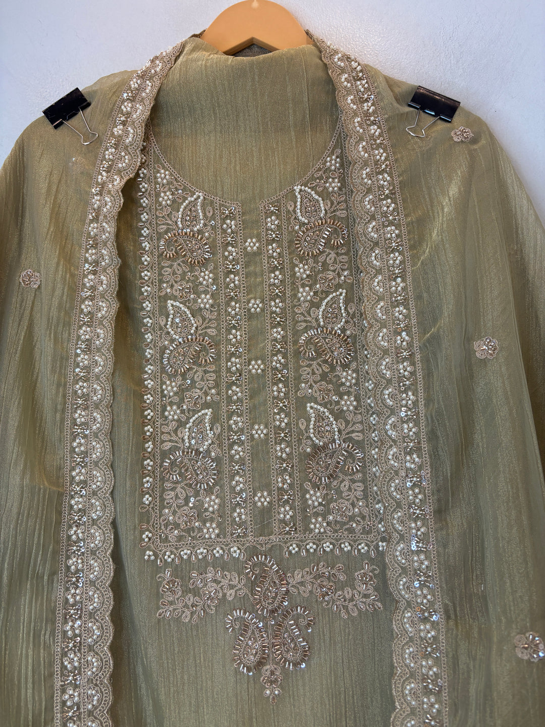 Crush Tissue Embellished Unstitched Suit DBPT04