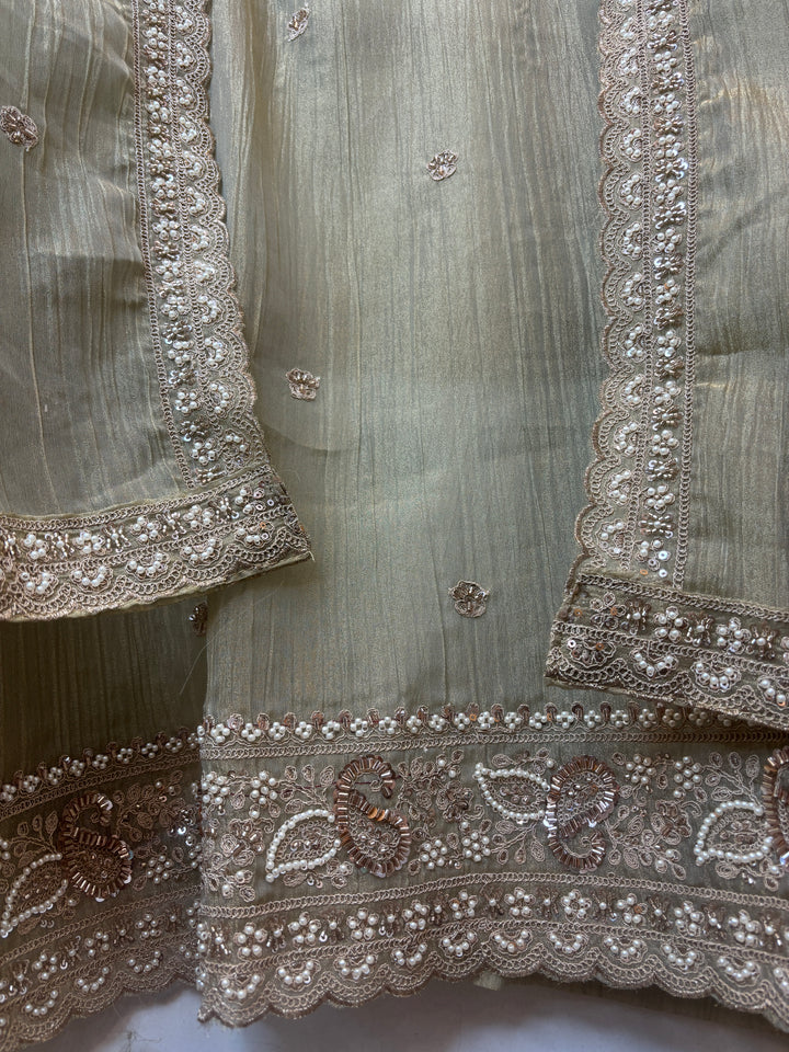 Crush Tissue Embellished Unstitched Suit DBPT04