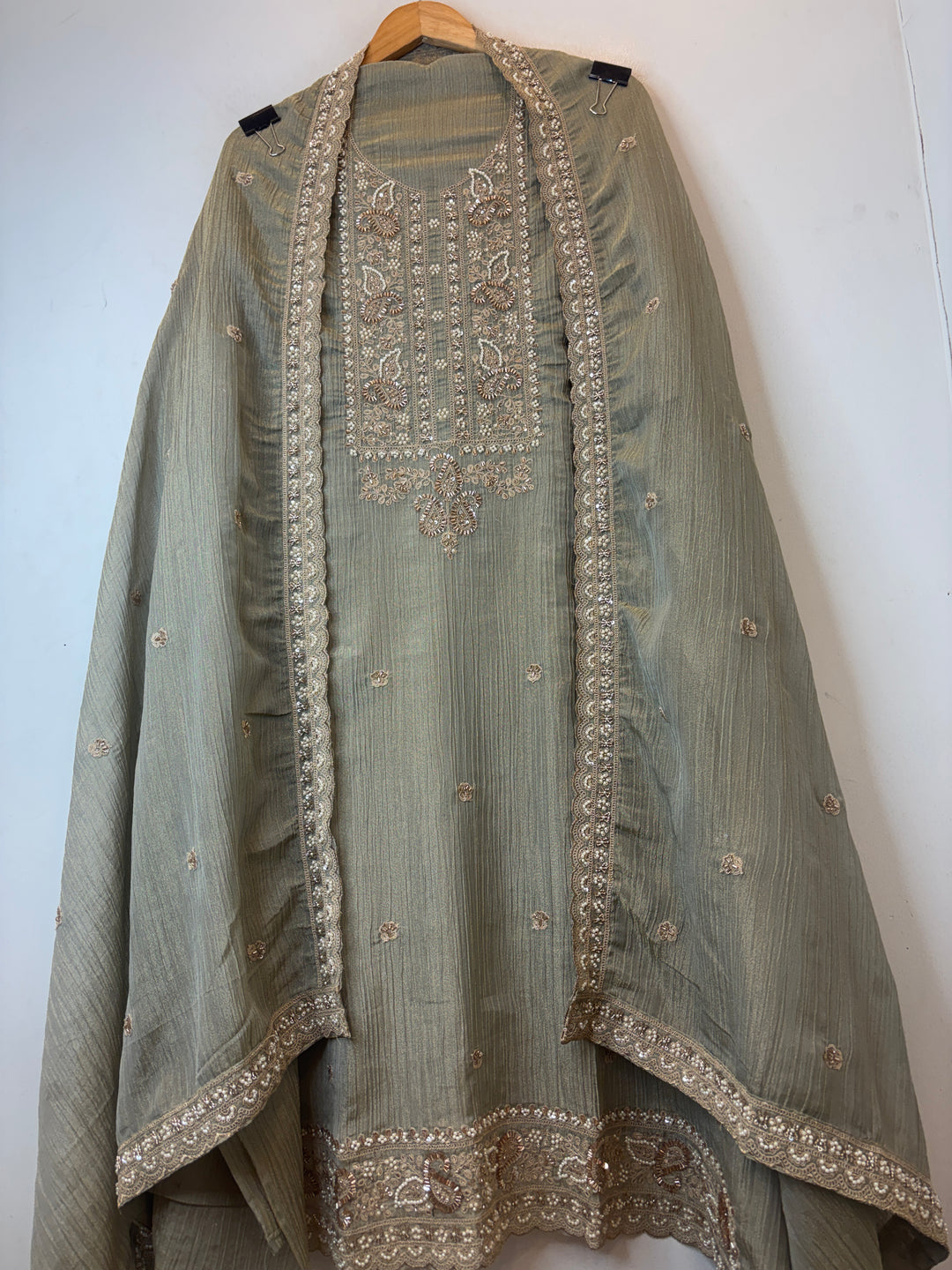 Crush Tissue Embellished Unstitched Suit DBPT03