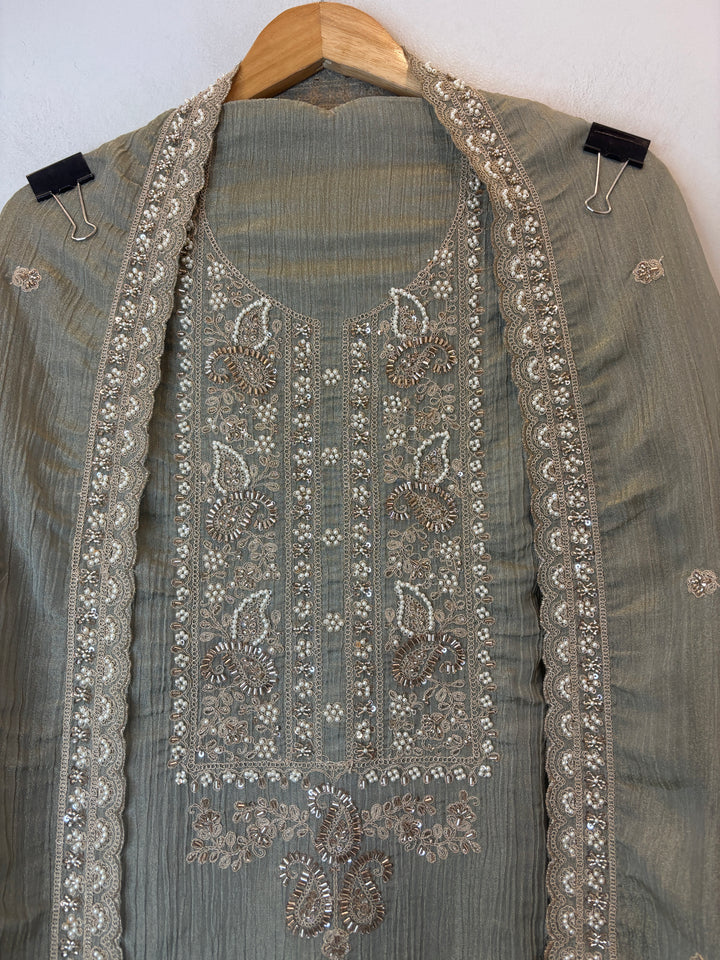 Crush Tissue Embellished Unstitched Suit DBPT03