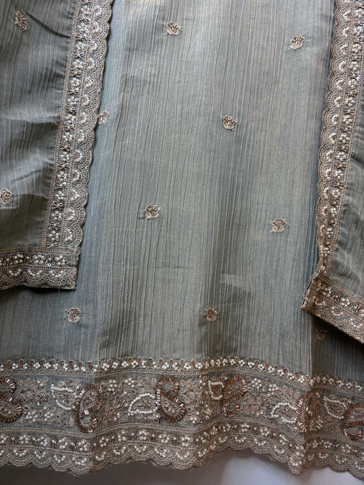 Crush Tissue Embellished Unstitched Suit DBPT03