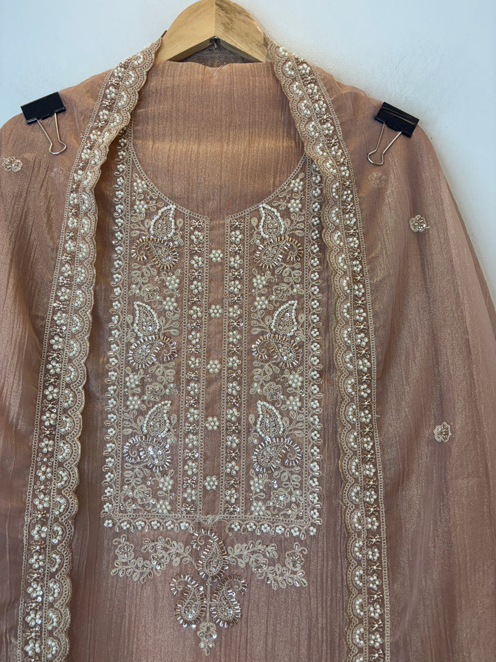 Crush Tissue Embellished Unstitched Suit DBPT01