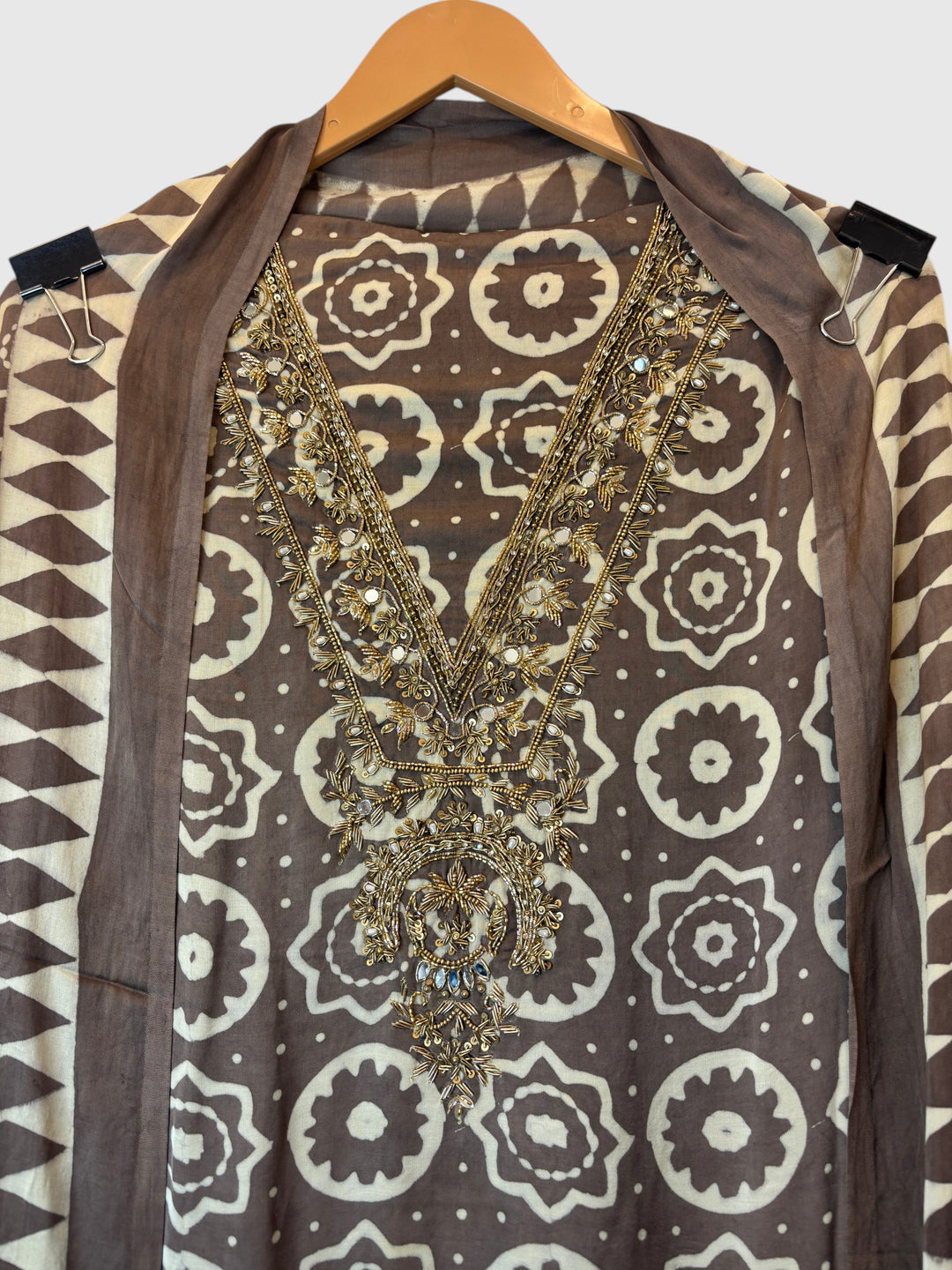 Aariz – Coffee Brown Modal Ajrakh Handblock Suit