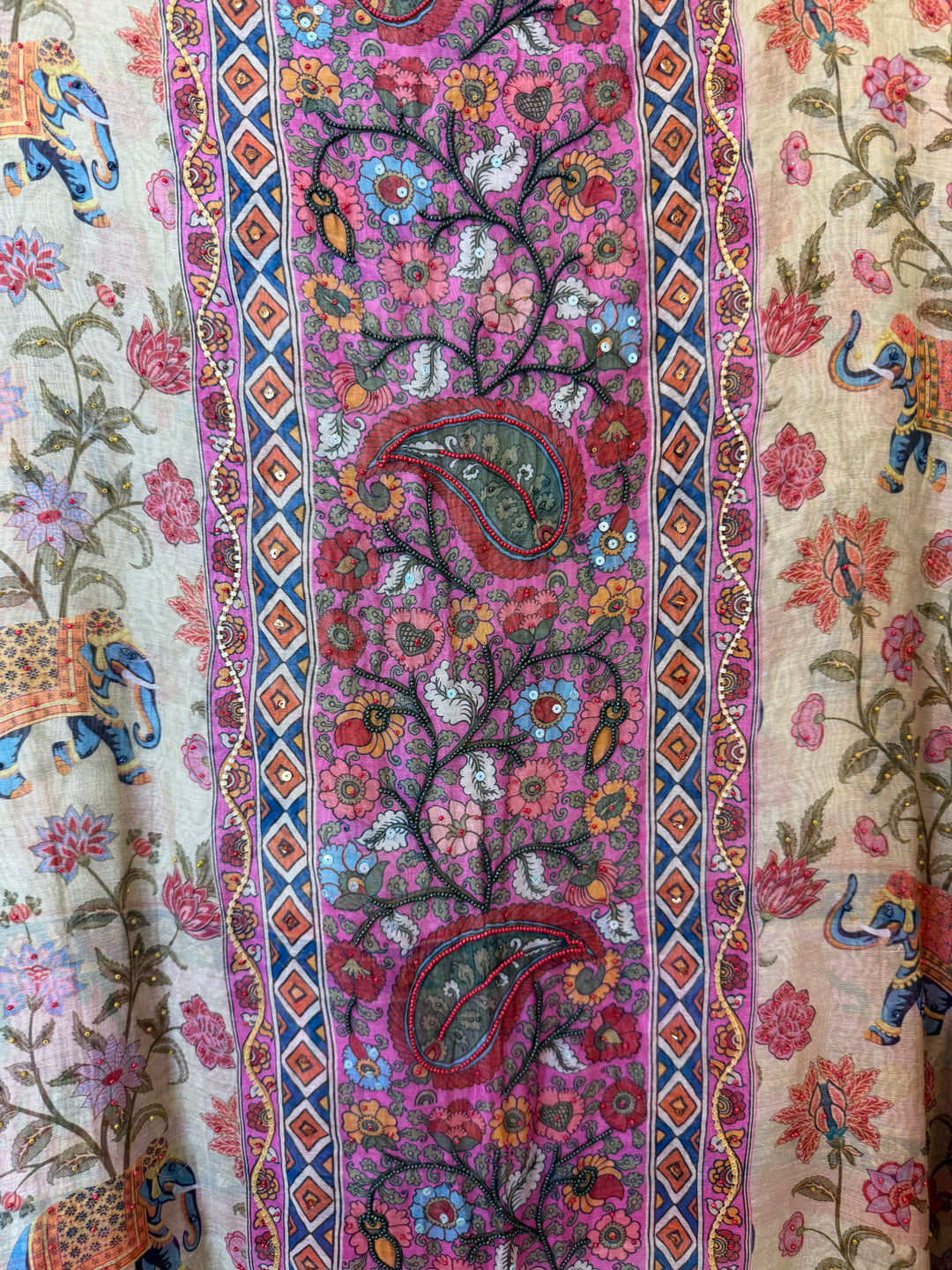 Mirella – Pink Mul Cotton Printed Sequin Suit