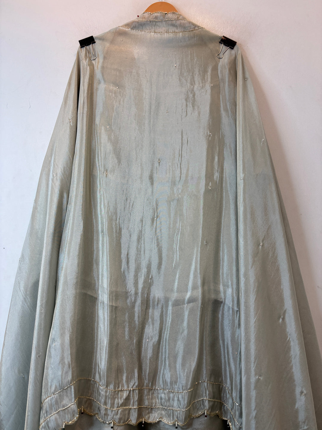 Noor-e-Zar – Light Ice Blue Tissue Handcrafted Suit