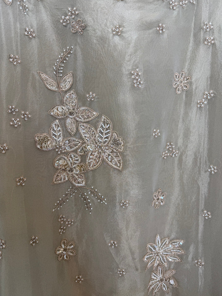 Zareena – Tissue Dabka Pearl Handwork Suit