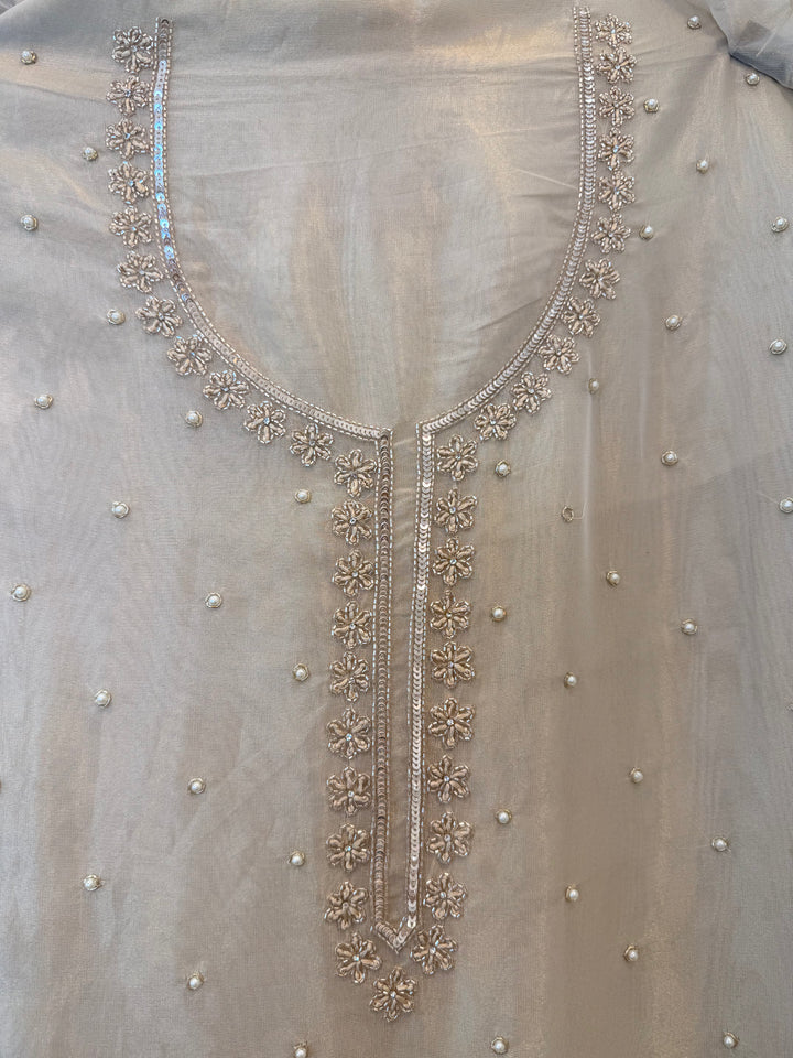 Zehvara – Tissue Pearl Dabka Suit