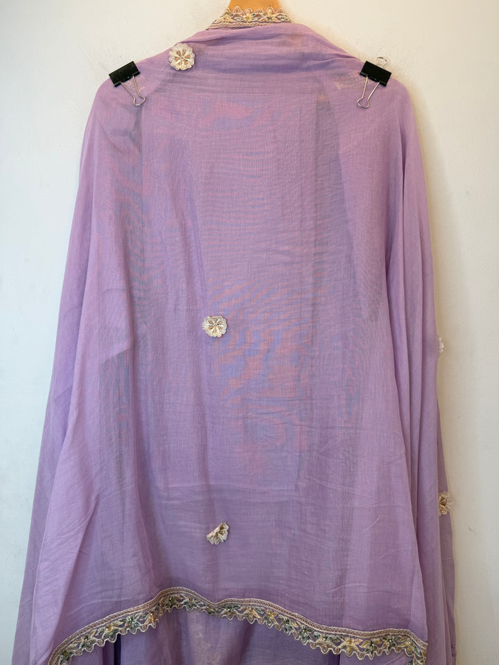Florisse – Purple Mul Cotton 3D Pearl Suit