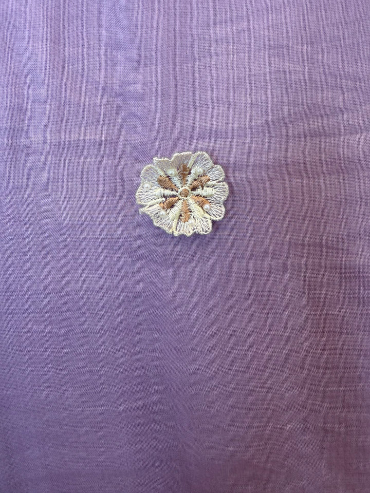Florisse – Purple Mul Cotton 3D Pearl Suit