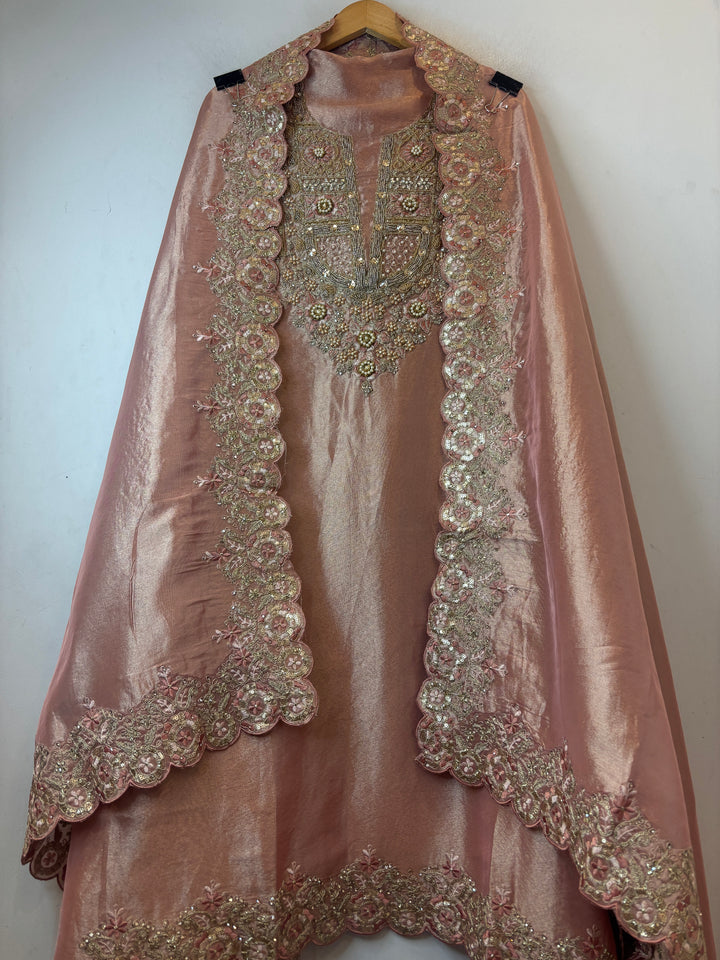 Mahira – Tissue Pearl &amp; Dori Handwork Suit DBPJ2