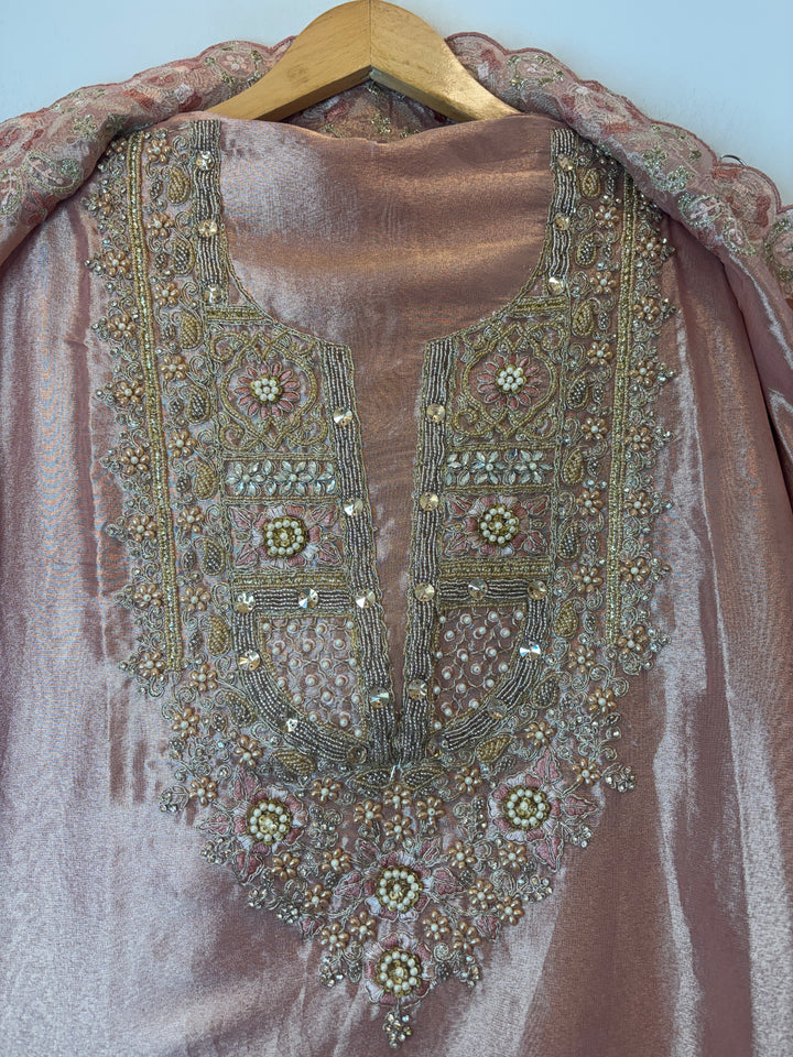 Mahira – Tissue Pearl &amp; Dori Handwork Suit DBPJ2